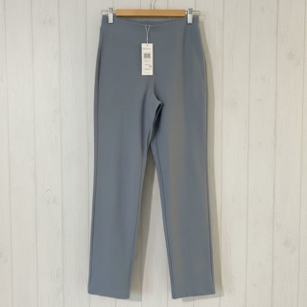 (NWT) Eileen Fisher Washable Stretch Crepe Slim Ankle Pants in "Steel" XXS